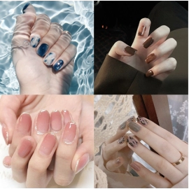 Wearing nail enhancements, fake nail patches, finished nail patches, frosted ballet nail patches, French style patches  slice
